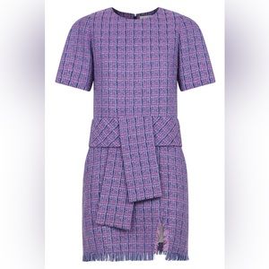 LANVIN - TWEED WOOL BELT DRESS | LAVENDER